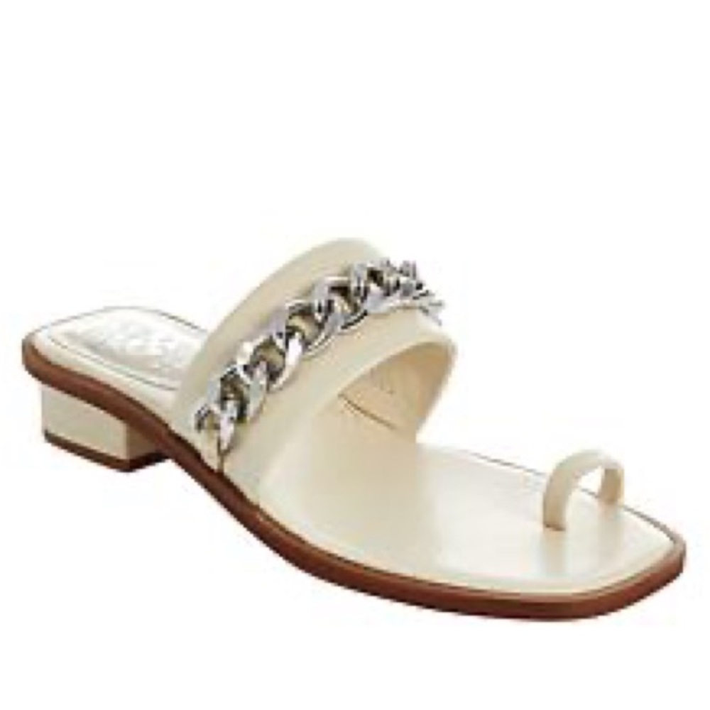 VINCE CAMUTO SANORAL Chain-Detail Slide in Bone Size 5.5